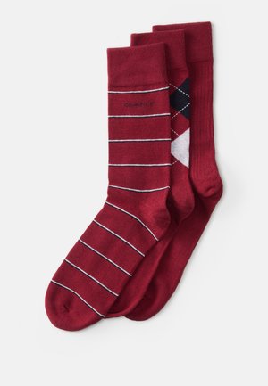 ARGYLE AND STRIPE 3 PACK - Socken - plumped red
