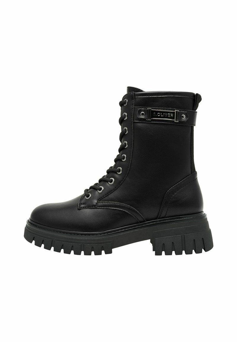 s.Oliver Stivaletti con plateau - black