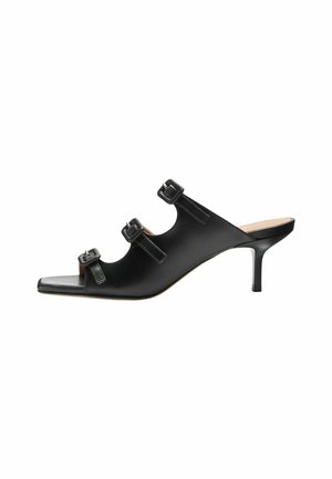 MANUELA - Natikače na petu - black - calf