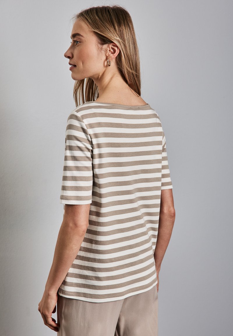 Street One GESTREIFTES - Triko s potiskem - beige