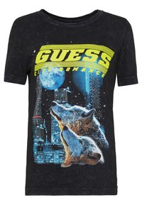 Guess Triko s potiskem - black