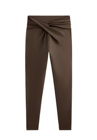 LIGHT TOUCH DRAPED V-CUT ANKLE-LENGTH - Leggings - brown