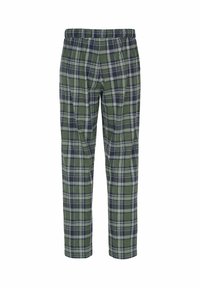 Karierte Hose in Grün, Marineblau und Weiß. Mit elastischem Bund. Hergestellt aus weichem Stoff mit lockerer Passform.