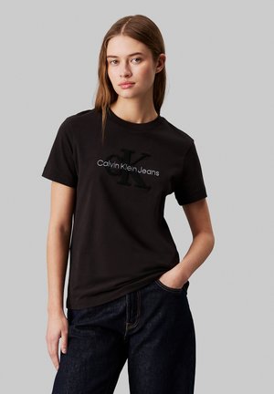 Calvin Klein Jeans MONOLOGO REGULAR - Print T-shirt - ck black