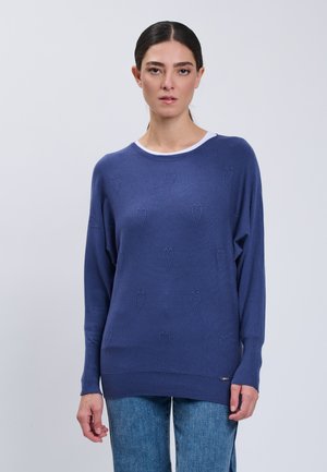 INFLUENCER, INFLUENCER PULLOVER HEART-PATTERNED PULL - Jersey de punto - indigo