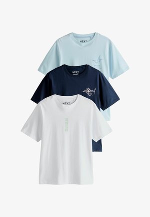 Next, REGULAR FIT - ARTIST T-SHIRT 3 PACK - Print T-shirt - blue navy white