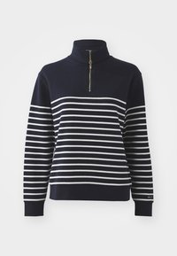 BRETON RIB HALF ZIP - Maglione - evening blue