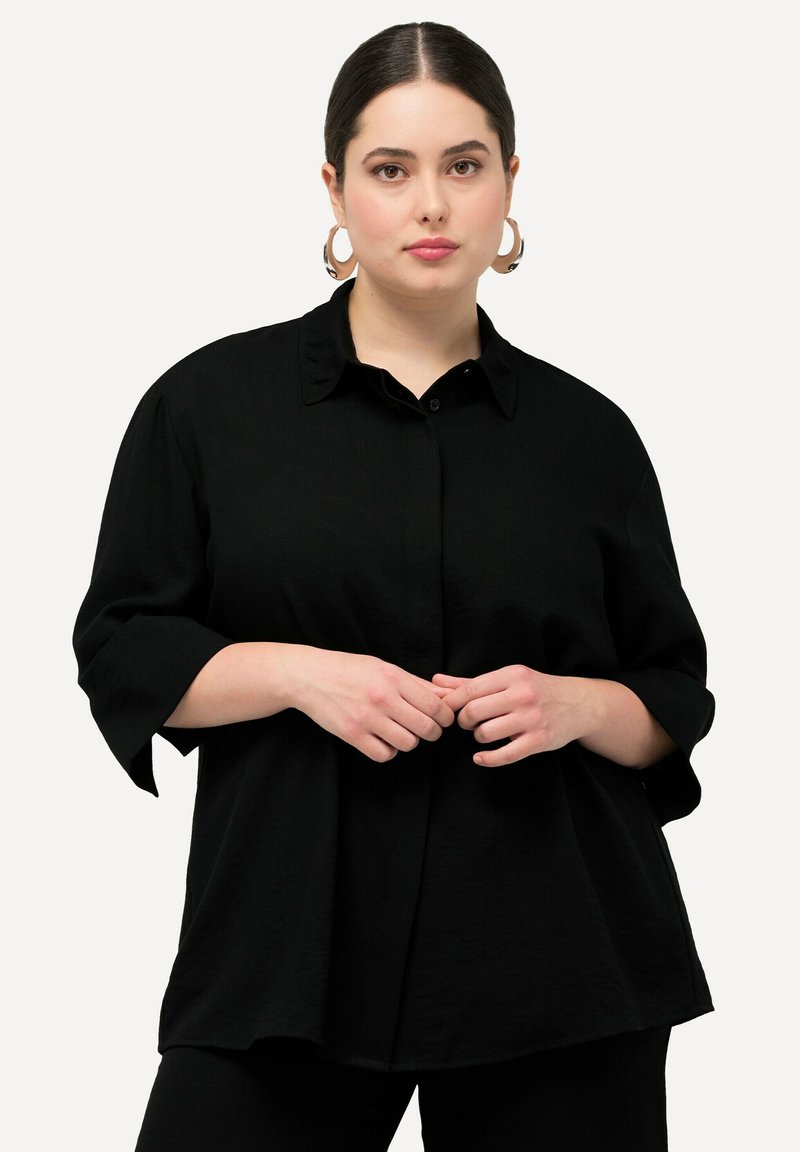 Ulla Popken - 3/4 SLEEVE - Overhemdblouse - black, Vergroten