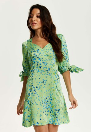 Liquorish ANIMAL PRINT MINI  - Day dress - green