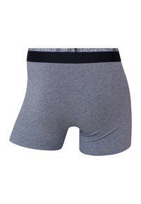 Boxer gris avec ceinture noire comportant le texte « CR7 Cristiano Ronaldo » répété autour de la bande, montré de dos.