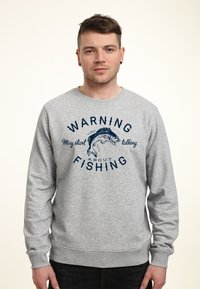 Henry Tiger DUKE SONS TALKING ABOUT FISHING - Sudadera - heather grey