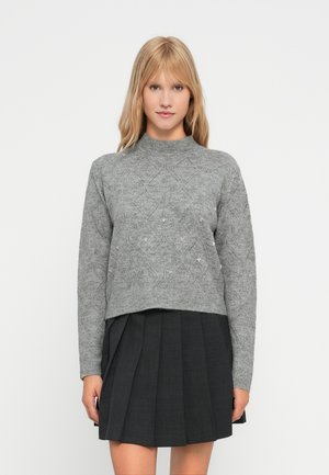 JDYNOOMI STRUCTURE PEARL - Pullover - medium grey melange