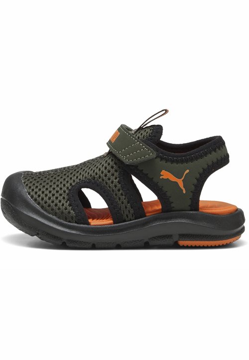 PUMA FUN RACER UNISEX - Walking sandals - dark olive/rickie orange/black — foto 3