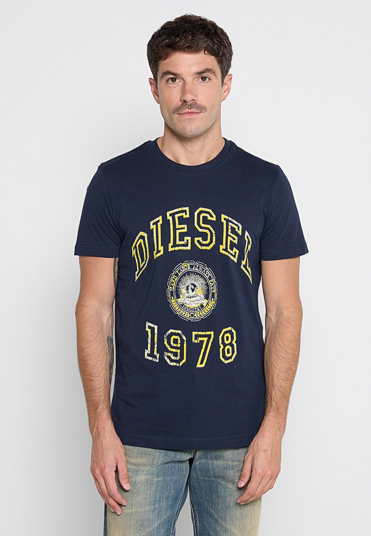 Diesel T-shirt print blauw