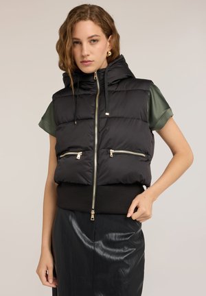 Motivi, GILET TRAPUNTATO CON CAPPUCCIO (ITALIAN SIZE) - Chaleco - nero