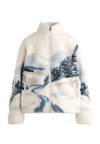 FAUX-SHEARLING WITH MOUNTAIN PRINT - Overgangsjakke - stone