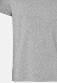 Graues Baumwoll-T-Shirt mit klassischem Rundhalsausschnitt, weicher Textur, kurzen Ärmeln und einer glatten, einheitlichen Optik.