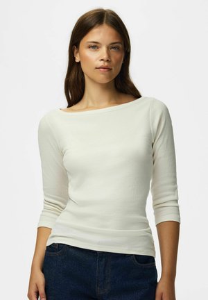 Pieces TOP PCBELLA 3/4 BOATNECK - T-shirt à manches longues - coconut milk