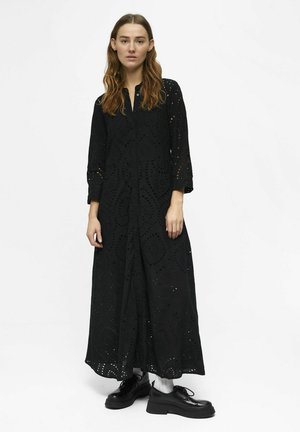 BRODERIE ANGLAISE - Maxi-jurk - black