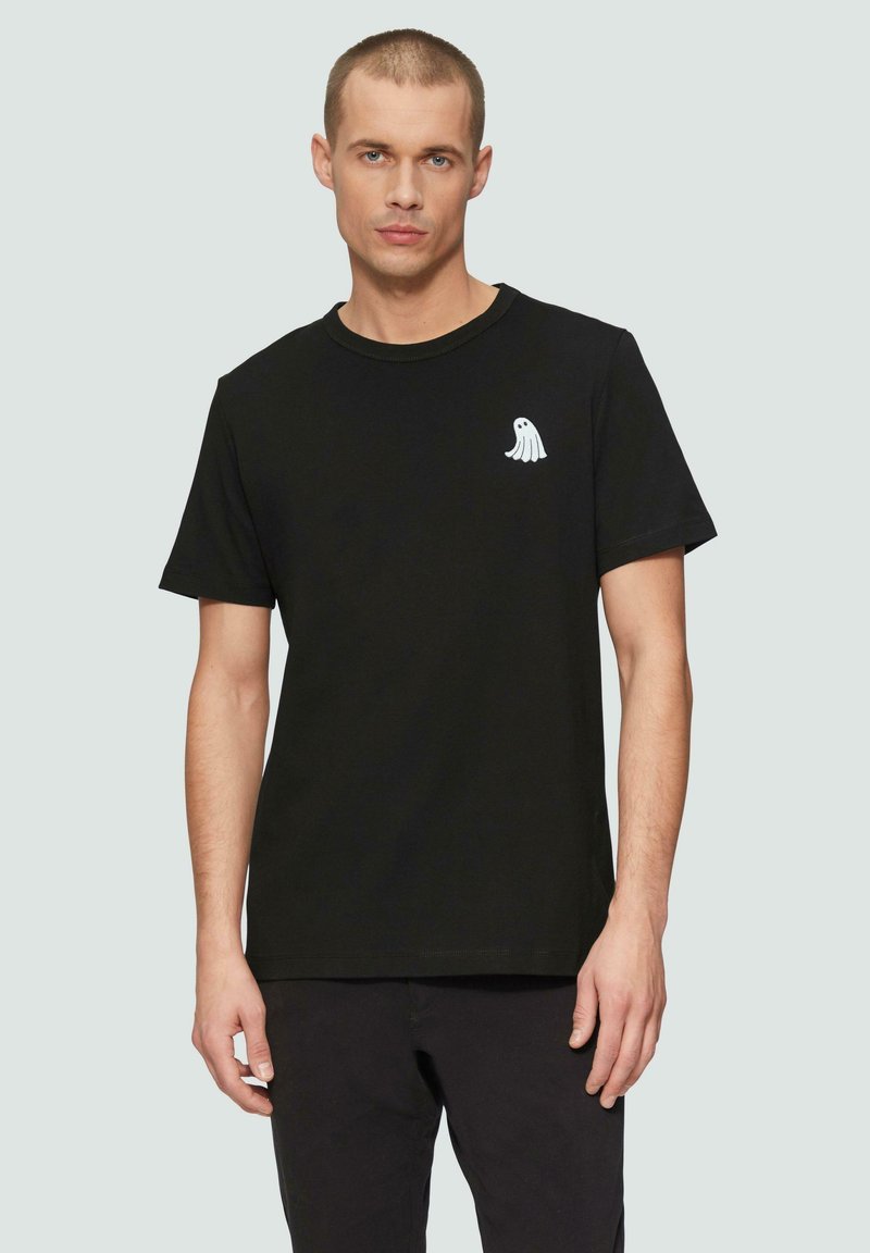 s.Oliver MIT HALLOWEEN-STICKEREI - T-shirt print - schwarz