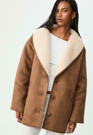 Wintermantel - mottled dark brown