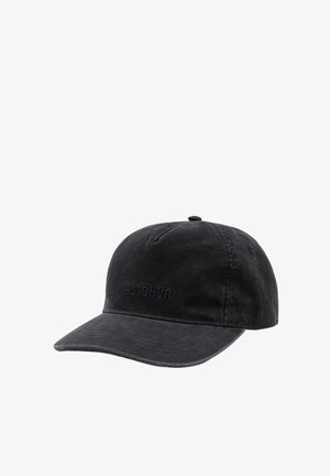 Casquette de baseball en coton noir avec une visière courbée et le mot "WESTBHVR" discrètement brodé au centre avant.