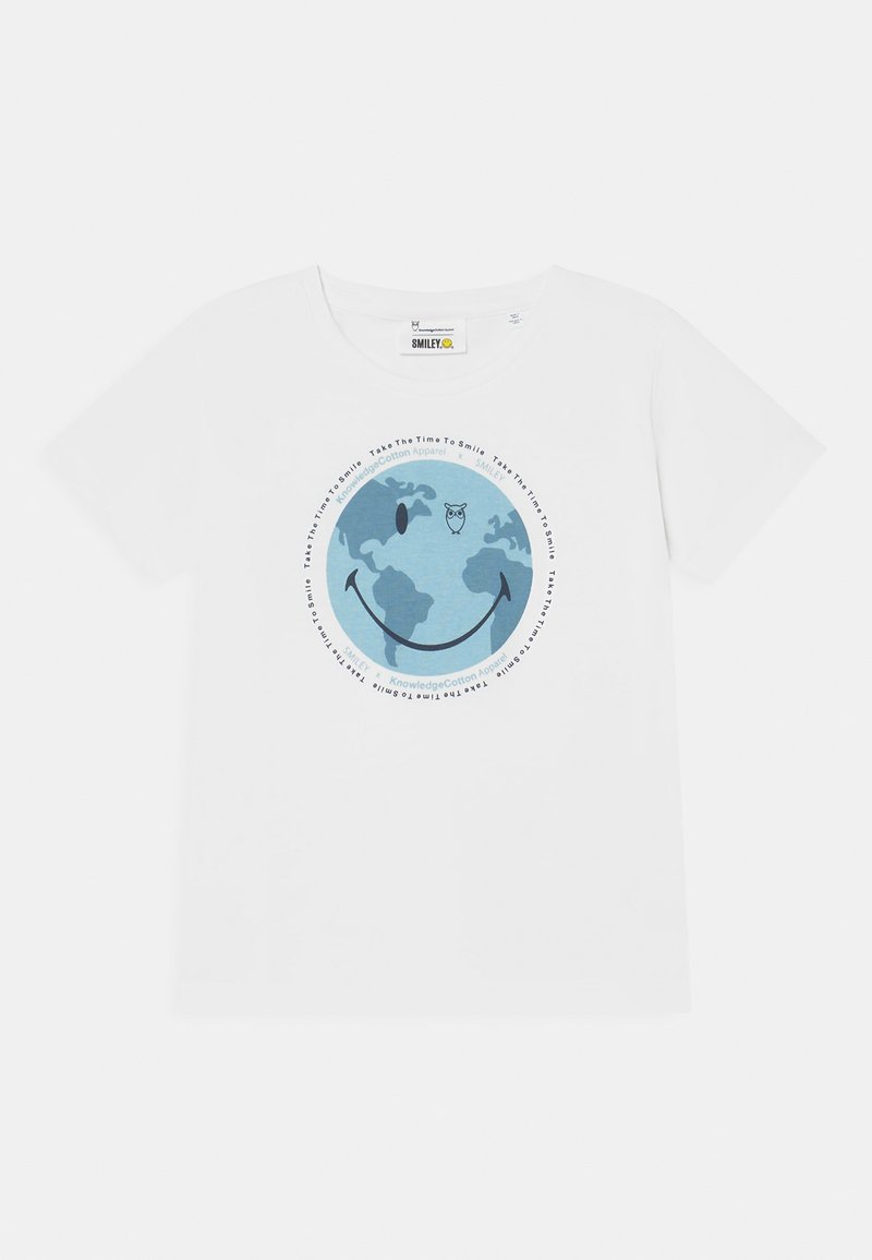 Kinder T-Shirts | KnowledgeCotton Apparel KCA X EARTH TEE UNISEX T-Shirt print bright white/weiß - MG90292 Kinder T-Shirts | KnowledgeCotton Apparel KCA X EARTH TEE UNISEX T-Shirt print bright white/weiß - MG90292