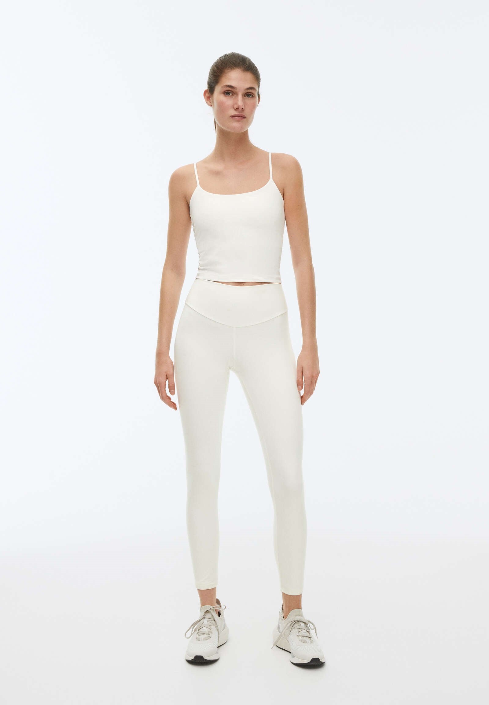OYSHO COMFORTLUX HIGH-RISE - Legging - off white/crème - Zalando.nl