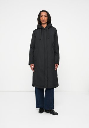PADDED WITH HOOD DRAWSTRING AT WAIST SIDE SLITS - Parkas - black