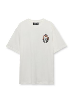 INSIDE, MUNDO EN LLAMAS - Camiseta estampada - blanco