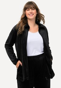 Ulla Popken Mikina na zip - black