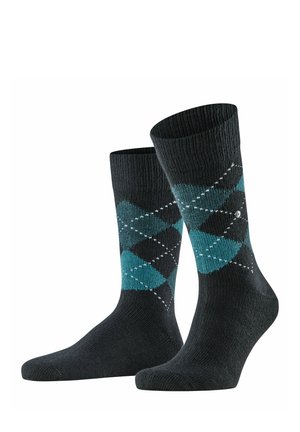 Burlington Leeds Calze Uomo – Misto Lana E Cotone, Grigio Antracite, Taglia 40-46
