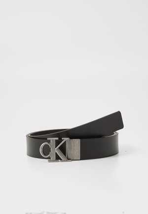 MONOGRAM PLAQUE - Cintura - black/bitter brown/antique silver-coloured