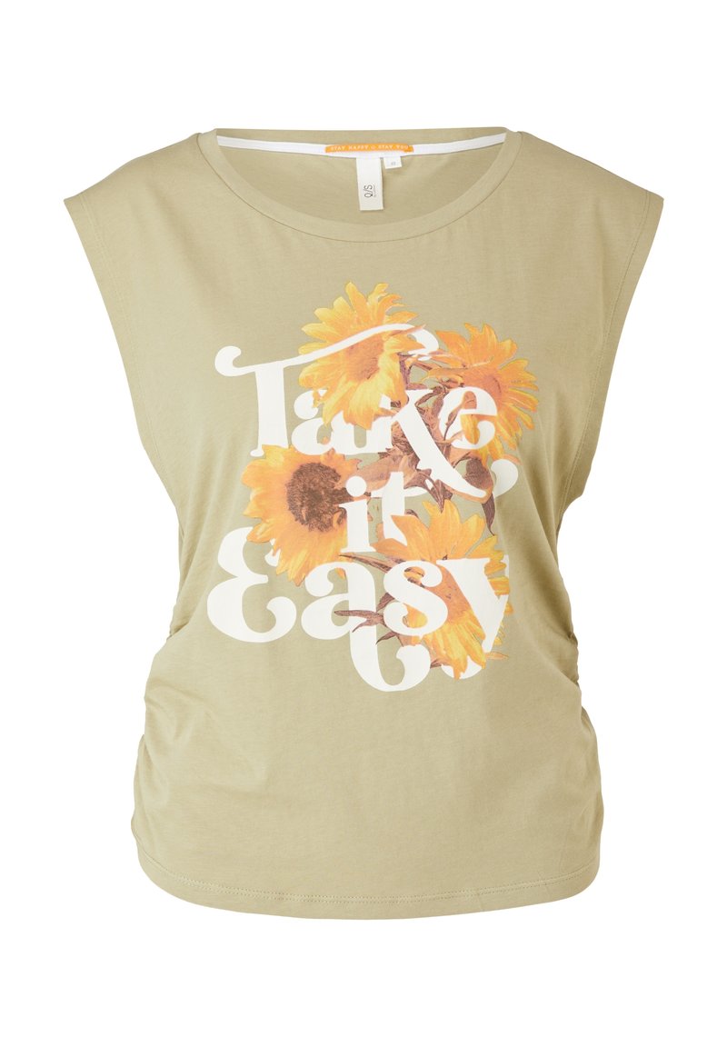 QS T-shirt print groen QS T-shirt print groen