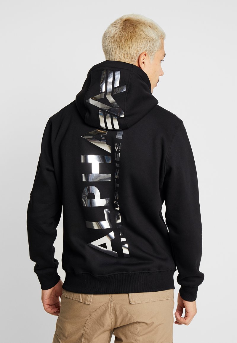 Alpha Industries - BACK PRINT  - Luvtröja - black/ chrome, Förstora