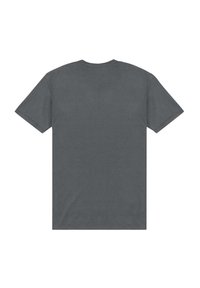 Grå bomulds t-shirt med korte ærmer og rund halsudskæring. Har en ensfarvet bagside uden grafik eller mønstre, som fremhæver en glat tekstur.