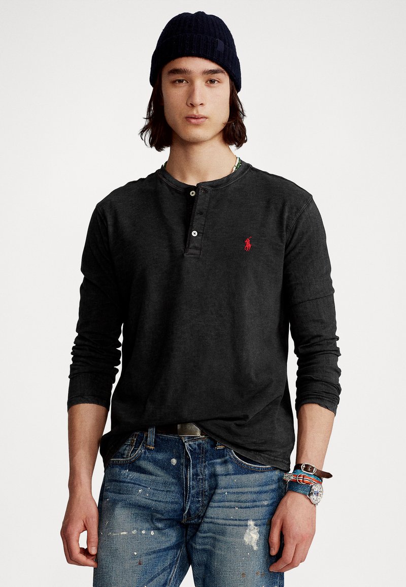 Polo Ralph Lauren SLUB JERSEY HENLEY SHIRT Langarmshirt black
