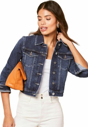 CROP - REGULAR FIT - Džinsa auduma jaka - dark blue