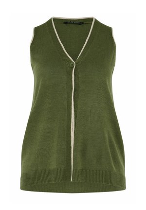 Yours Clothing, PLUS SIZE KNITTED VESTS - Chaleco - khaki
