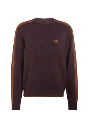 adidas Originals, 3-STRIPES FLUFFY KNIT CREW SWEATSHIRT UNISEX - Trui - aurora coffee