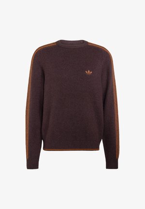 adidas Originals, 3-STRIPES FLUFFY KNIT CREW SWEATSHIRT UNISEX - Trui - aurora coffee