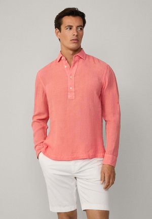 CLASSIC FIT LINEN HALF PLACKET SHIRT - Overhemd - coral pink