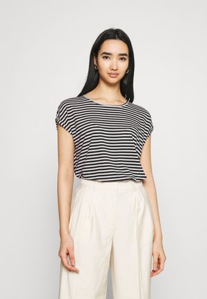 VMAVA PLAIN STRIPE - T-shirt con stampa - black/pristine