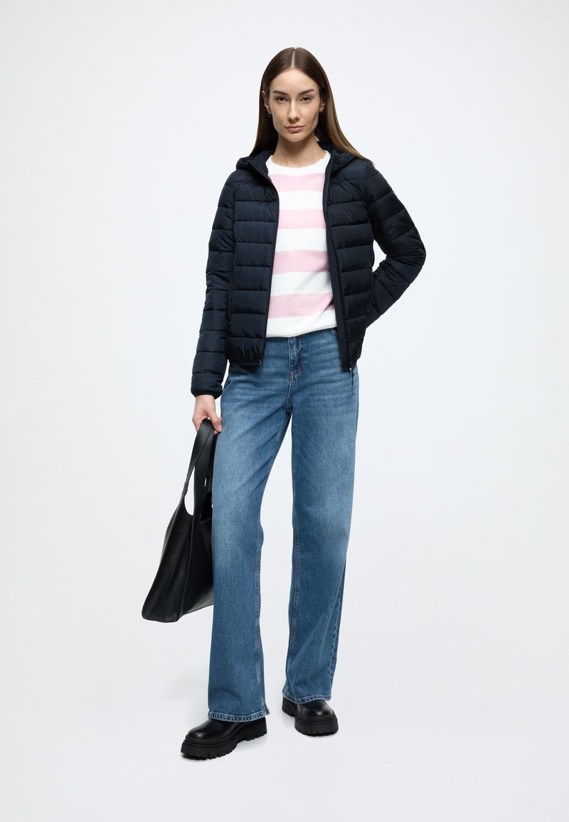 Chaqueta Denim TOM TAILOR Para Mujer - Larga, Con Capucha Y Cremallera De 2 Vías, Ajuste Regular