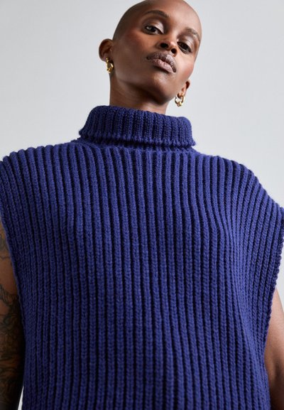 Victoria Beckham SLEEVELESS HIGH NECK JUMPER - Toppi - ink blue