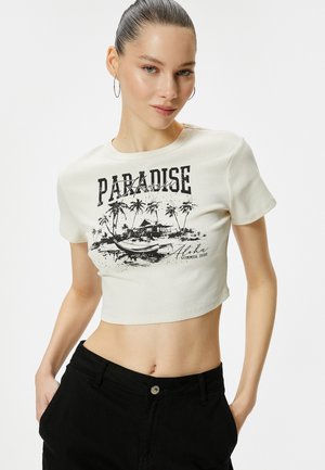 CROP - T-shirt z nadrukiem