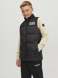 Jack & Jones Junior - JJETOBY BODYWARMER COLLAR - Vest - black/white Väikepilt 1