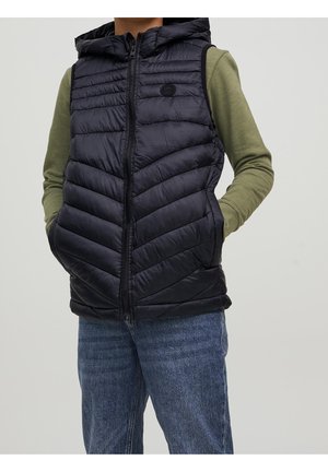 Jack & Jones Junior JJEHERO BODYWARMER HOOD - Weste - black