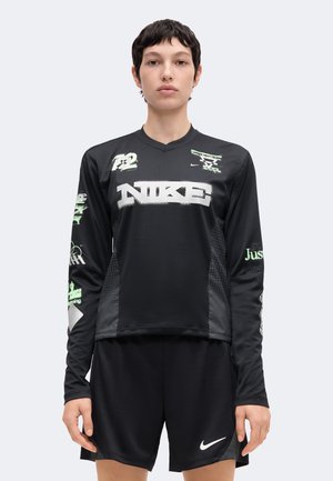Nike Performance, W NK SWIFT JERSEY TOP LS NV - Langærmet T-shirt - black iron grey illusion green reflective silv