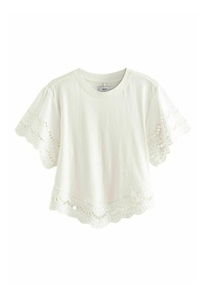 SHORT SLEEVE BRODERIE - Blúz - white